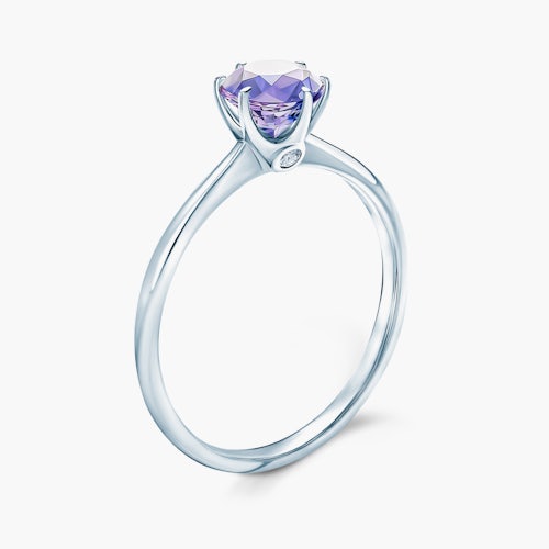 Pierścionek zaręczynowy The Journey: białe złoto, tanzanit